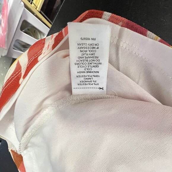 Cable and Gauge Blouse Womens Small Orange Floral Sleeveless Ruched Top V Neck - Picture 2 of 10